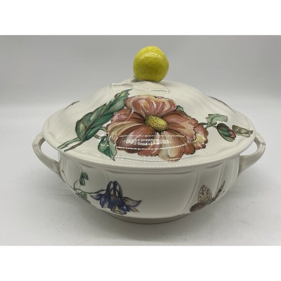 Villeroy & Boch Bouquet Covered Serving Bowl Vintage Serve Ware Bakeware 8 Inch - Picture 6 of 16